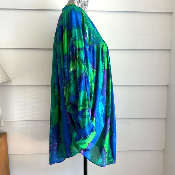 Vintage Oscar de la Renta Swimwear Cover Up Jacket Shawl size M - Picture 3 of 7